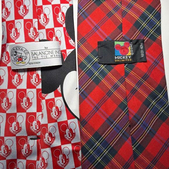 Disney Mickey Mouse Neckties Mickey Unlimited and Mickey & Co Silk Cotton - Picture 3 of 4